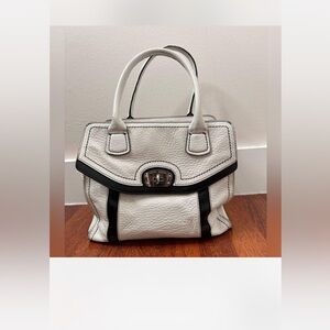 Henri Bendel Black and White Leather Satchel